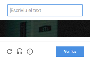Captura del test de caràcters amb CAPTCHA